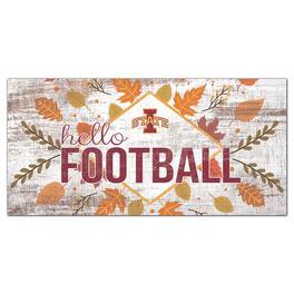 Fan Creations - Iowa State Cyclones 6'' x 12'' Hello Football Wall Art - White