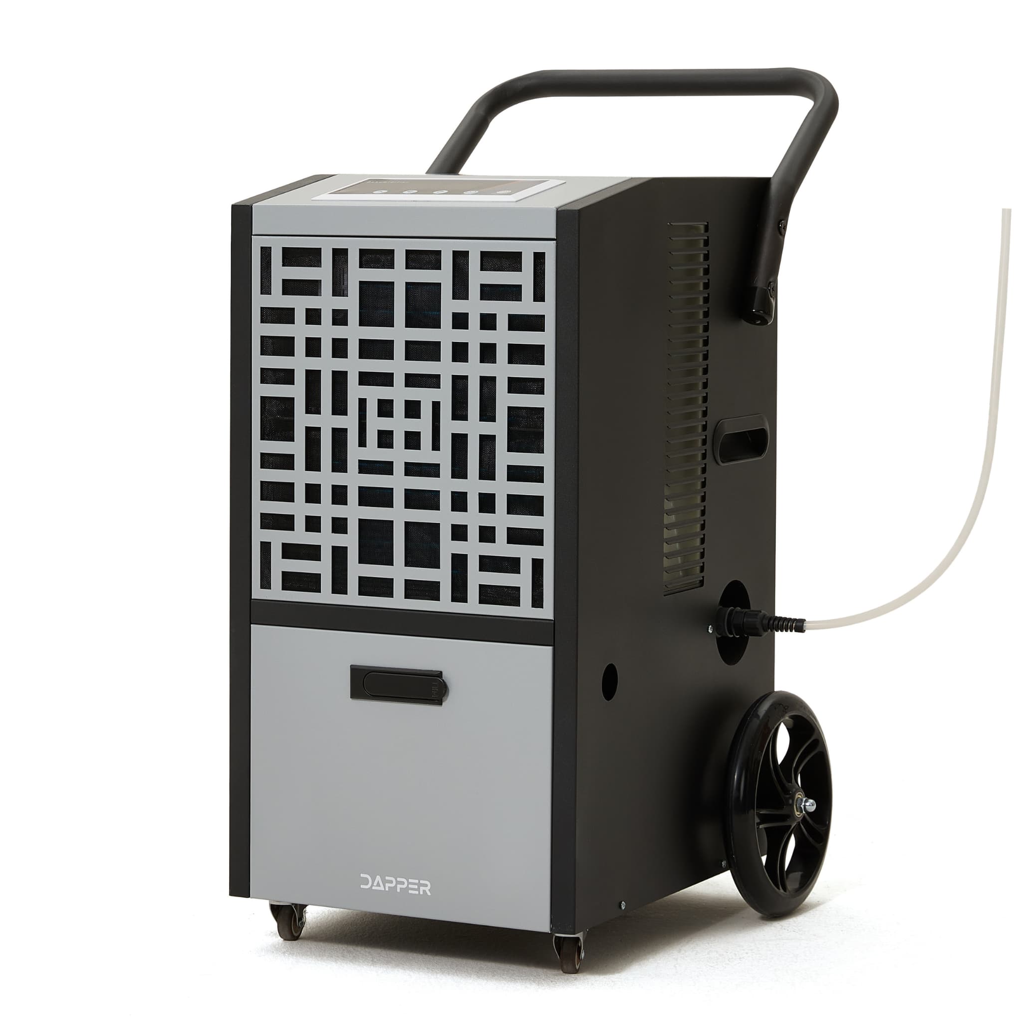 Dapper Supply - 105 Pint Commercial Dehumidifier with Pump and Hose 2 Speed Fan 8000 Sq Ft Coverage ETL Certified - Gray