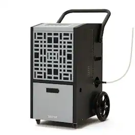 Dapper Supply - 105 Pint Commercial Dehumidifier with Pump and Hose 2 Speed Fan 8000 Sq Ft Coverage ETL Certified - Gray