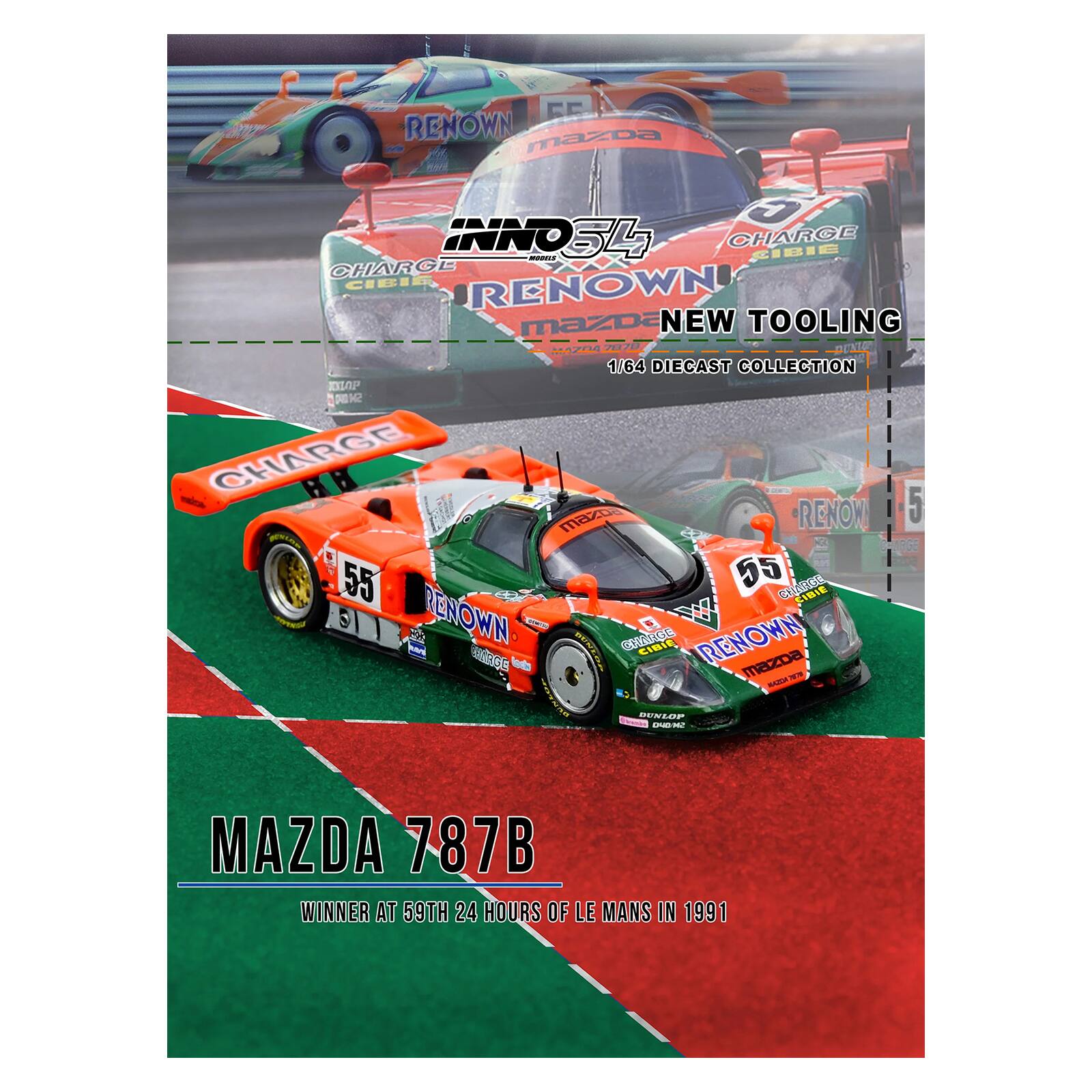 RENOWN mazda  
INNO5L CHARGE CIBIE MODELS  
CHARGE CIBIE RENOWN MAZDA  
NEW TOOLING 7070 1/64 DIECAST COLLECTION  
KIOP SNIVO CHARGE 5 O mazda REKON 55 55  
CHARGE CIBIE  
TENOWN W DUNLO CHARGE CIBIE  
RENOWN MARGE MAZDA  
BUNLOS DL DUNLOP 040/12  
MAZDA 787B WINNER AT 59TH 24 HOURS OF LE MANS IN 1991