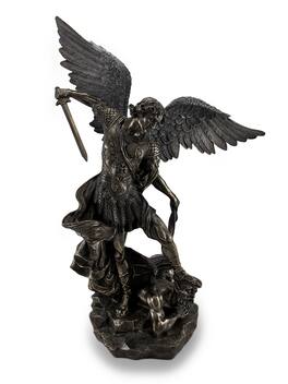 Veronese Design - Saint Michael Slays Lucifer Bronzed Sculptured Statue 31 in - Bronze