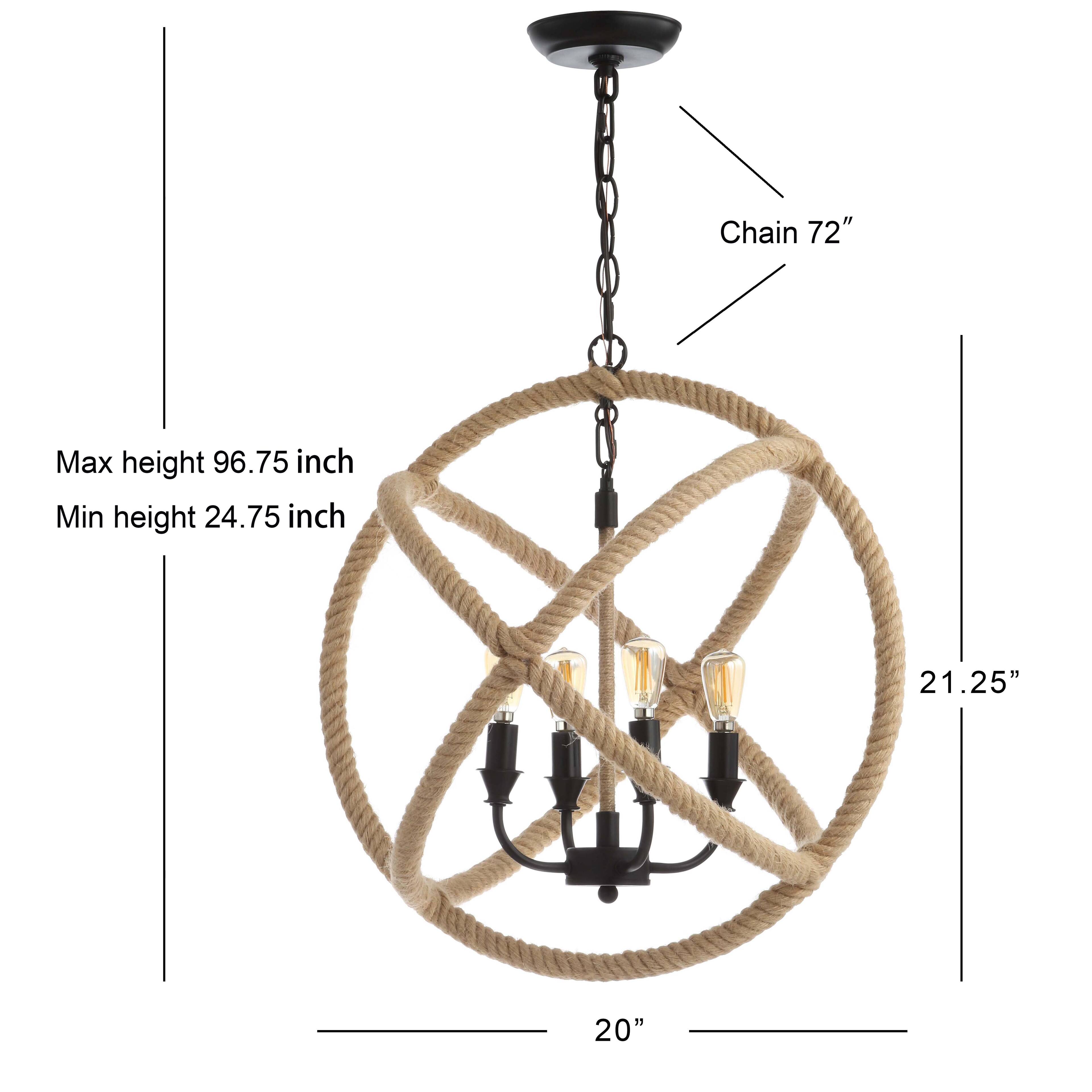 Chain 72"  
Max height 96.75 inch  
Min height 24.75 inch  
21.25"  
20"