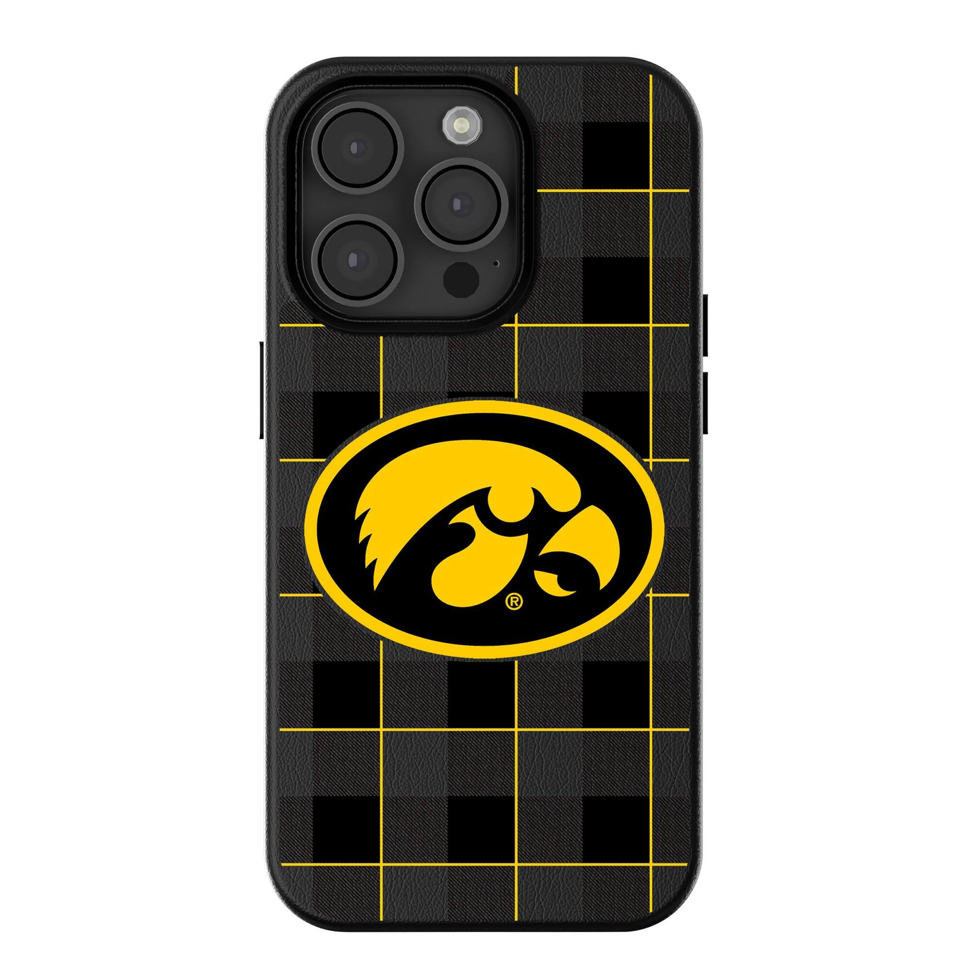 Keyscaper - NCAA - Iowa Hawkeyes Plaid Magnetic Bump iPhone Case - 16 Pro Max - Black price history on PriceWatchPro