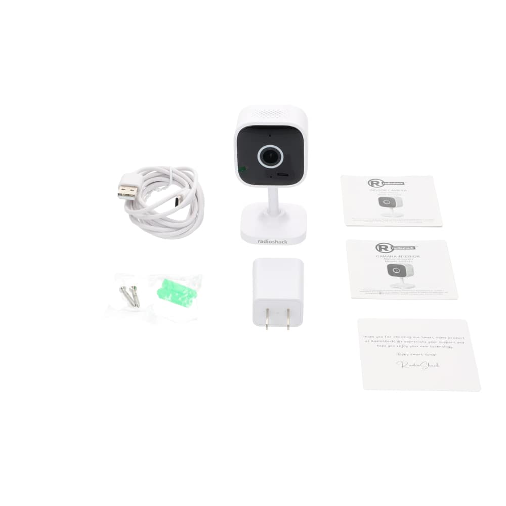 RadioShack - Indoor Camera 3MP HD, Night Vision 32 ft, Alexa & Google Compatible, Motion & Sound Detection, Two-Way Audio