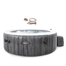 PureSpa Plus Inflatable Hot Tub & Intex PureSpa Maintenance Accessory Kit - Gray