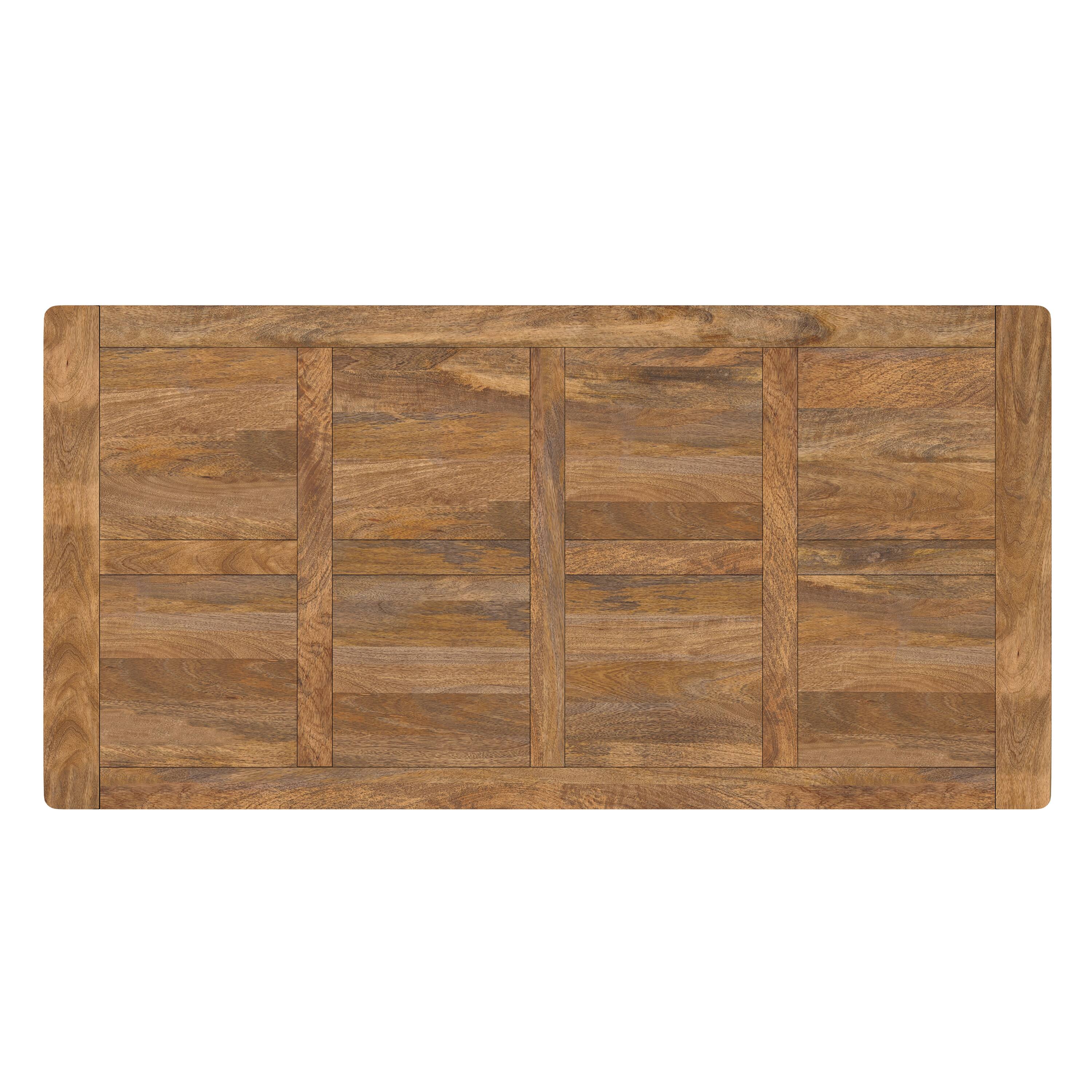 Back. Simpli Home - Campbell 72 inch x 36 inch Rectangle Modern Industrial Dining Table in Burnt Wax - Burnt Wax.