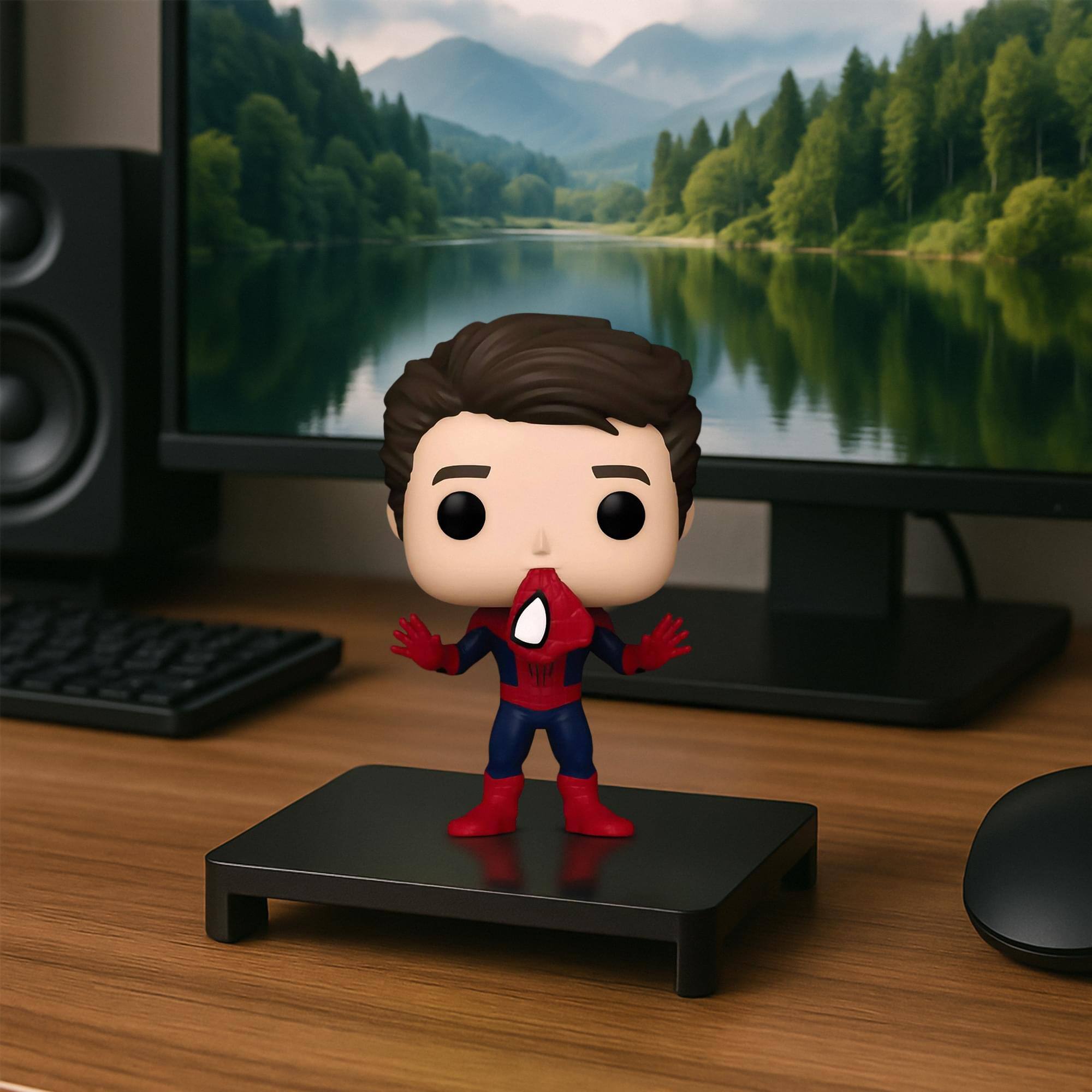 Alt View 2. Marvel - Marvel Spider-Man No Way Home Funko POP | Exclusive Spider-Man Unmasked - Red.