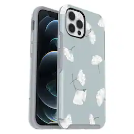 OtterBox - iPhone 13 Pro Max/iPhone 12 Pro Max Symmetry Case - Lightweight Bump-Resistant - Gingko Gray: Botanical Pattern,