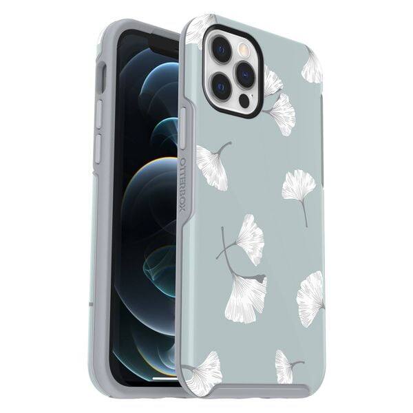 OtterBox - iPhone 13 Pro Max/iPhone 12 Pro Max Symmetry Case - Lightweight Bump-Resistant - Gingko Gray: Botanical Pattern,