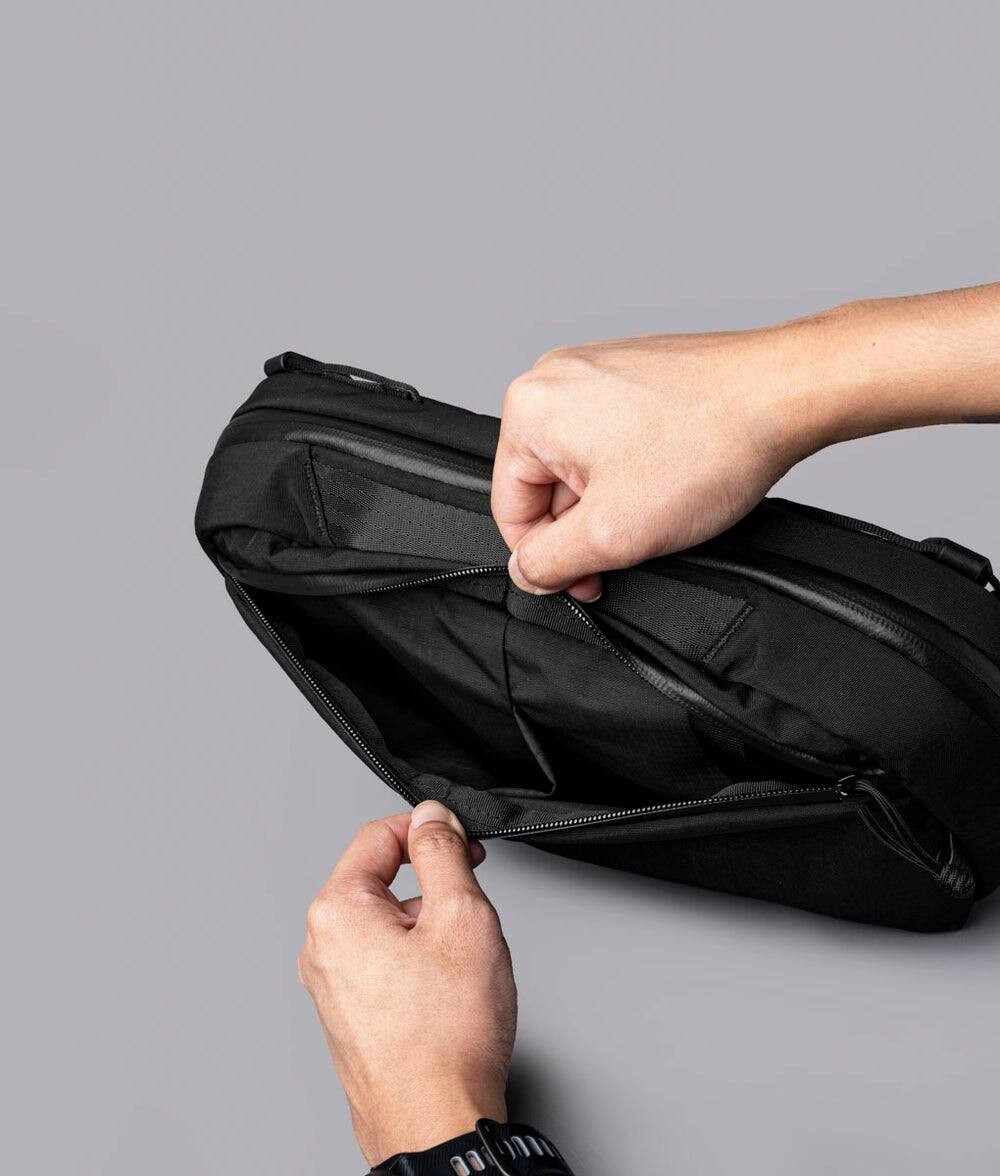 Alt View 2. ALPAKA - Gaming Sling Bag for Switch 2/Steam Deck/ROG Ally, Game Card Holder (20), 3.5L EDC Crossbody, Water-Resistant - Black Axoflux 400D Washed Nylon.