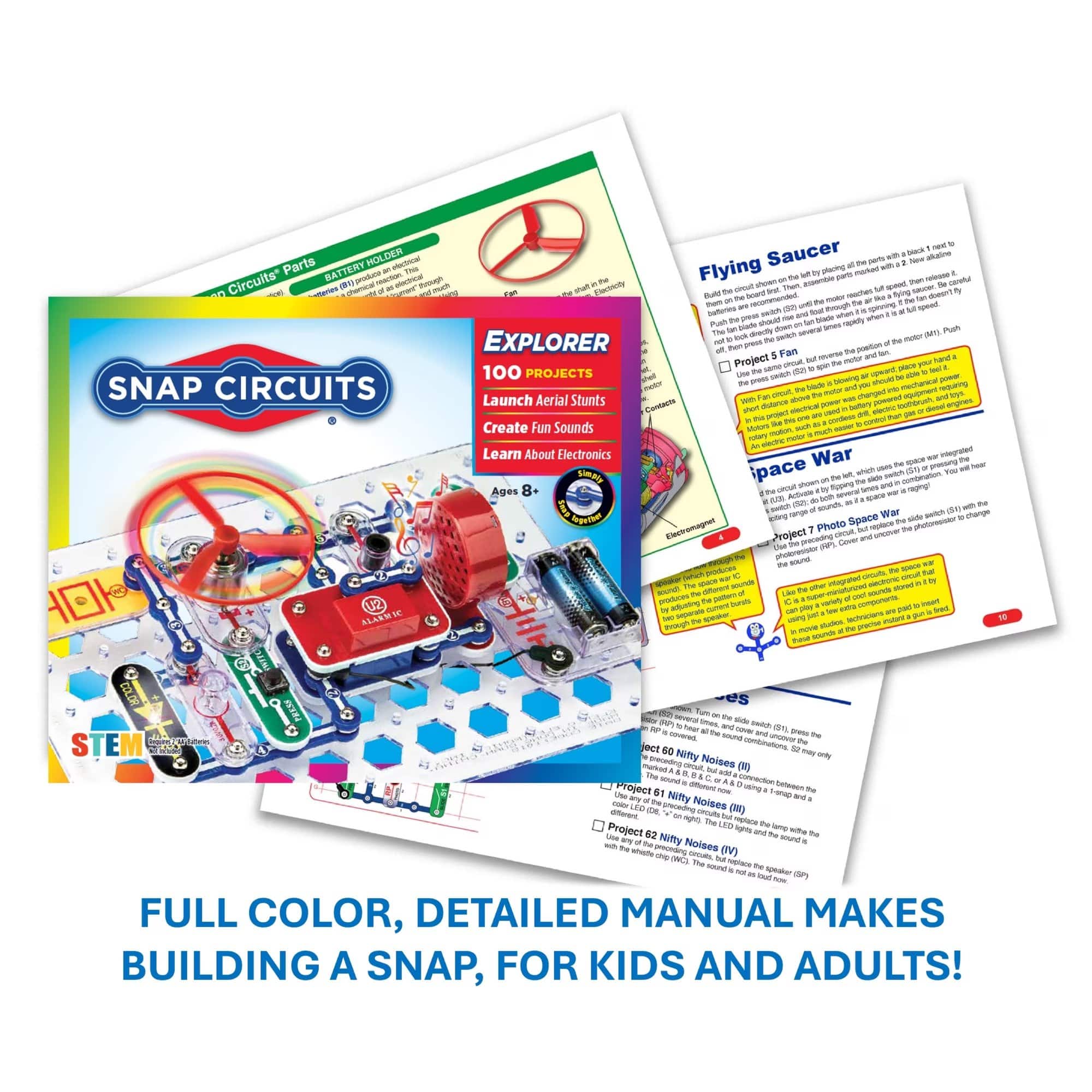 Snap Circuits Jr. SC100, Electronics Explorer Kit, 100+ Projects