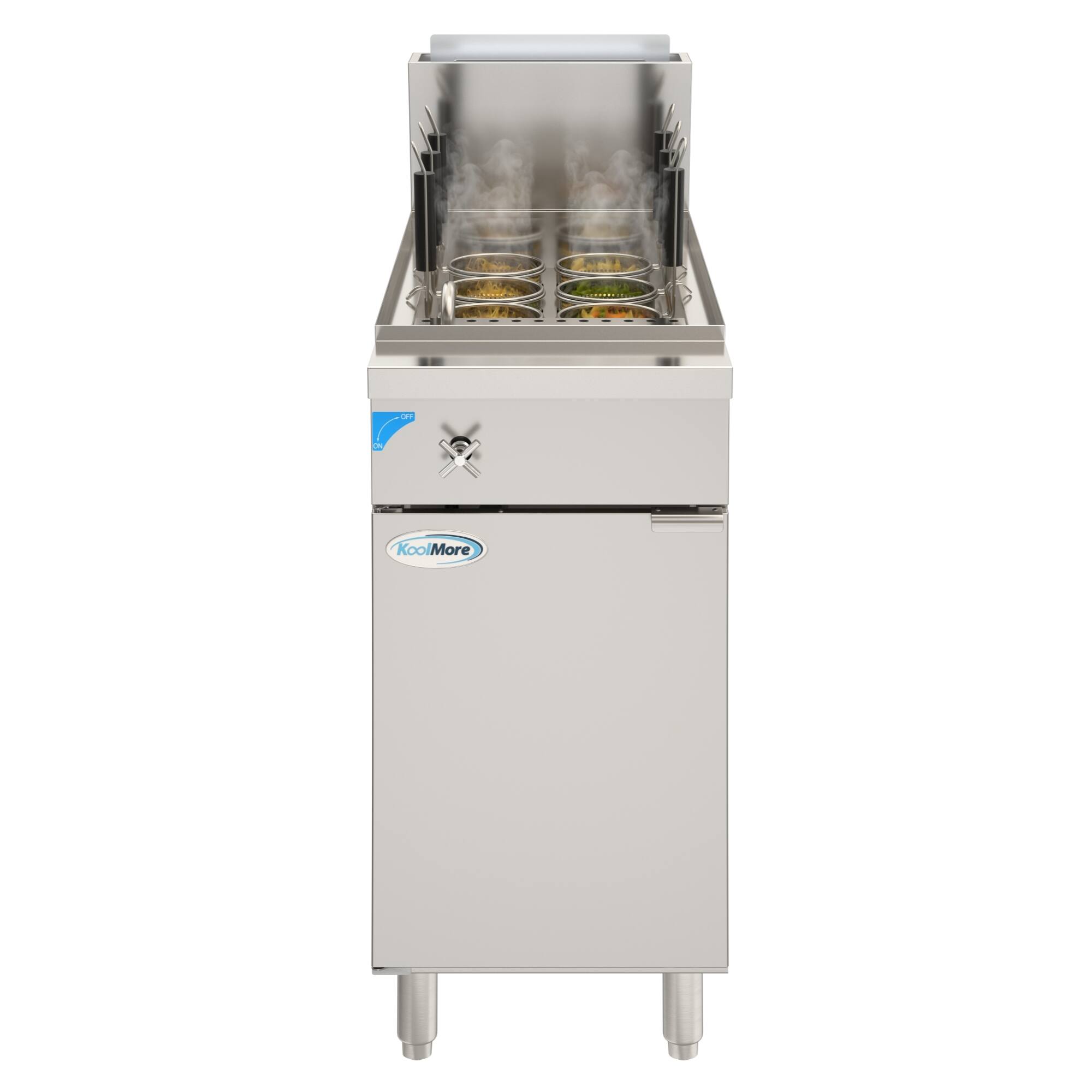 Front. Koolmore - Commercial 11 Gallon Natural Gas Stainless Steel Pasta Cooker With 6 Baskets, 70,000 BTU - Silver.