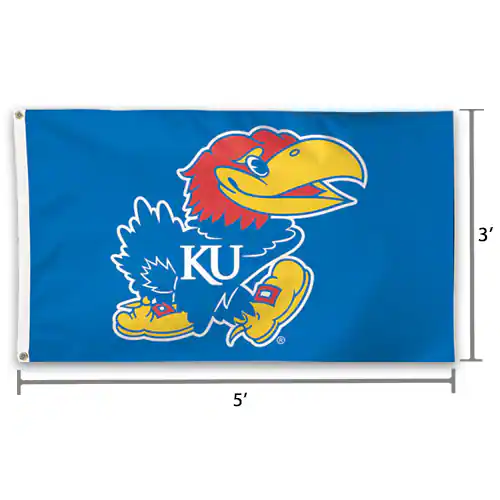 Alt View 1. WinCraft - Kansas Jayhawks Deluxe 3' x 5' Flag - Multicolor.
