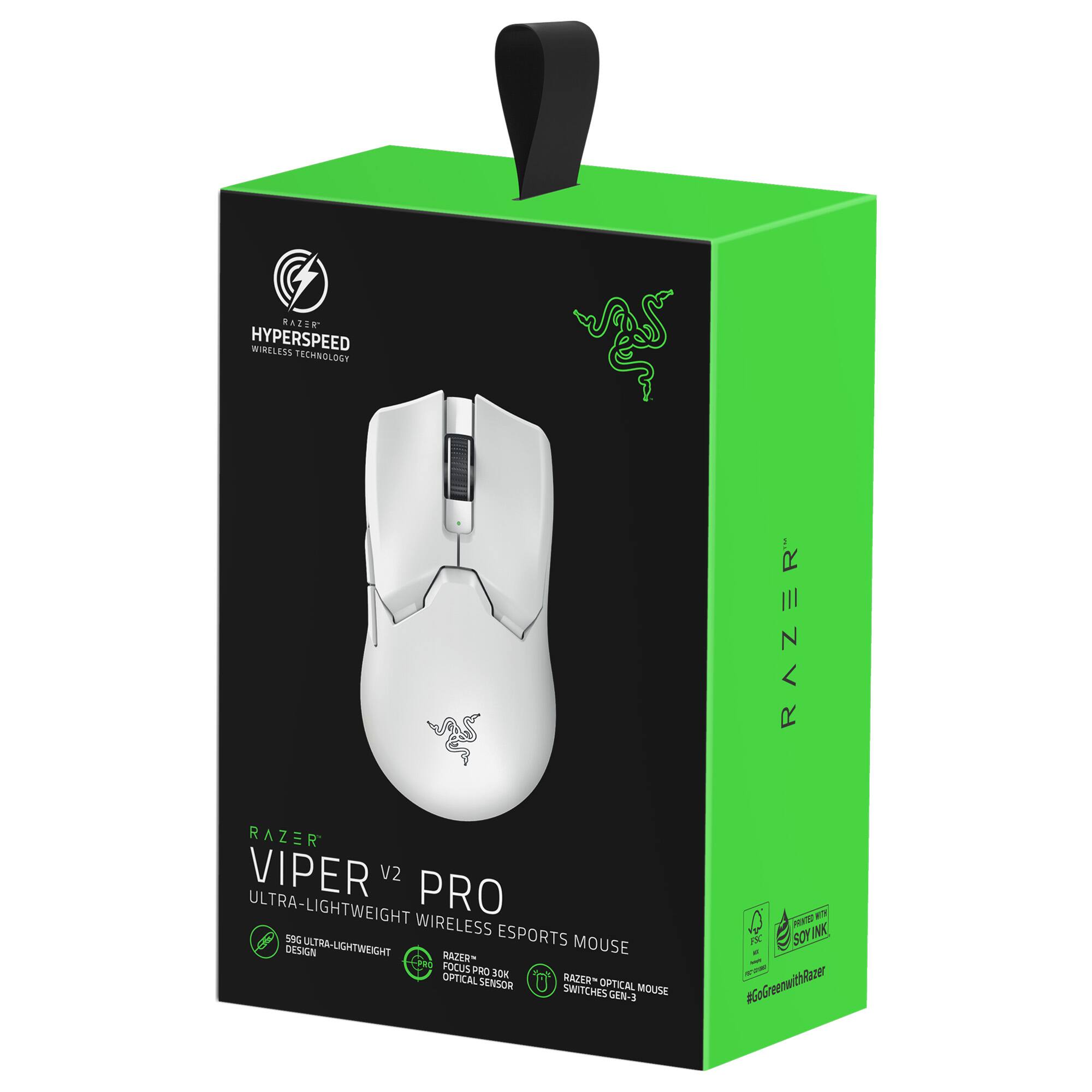 Alt View 18. Razer - Viper V2 Pro Lightweight Optical Gaming Mouse with 80 Hour Battery Life - White.
