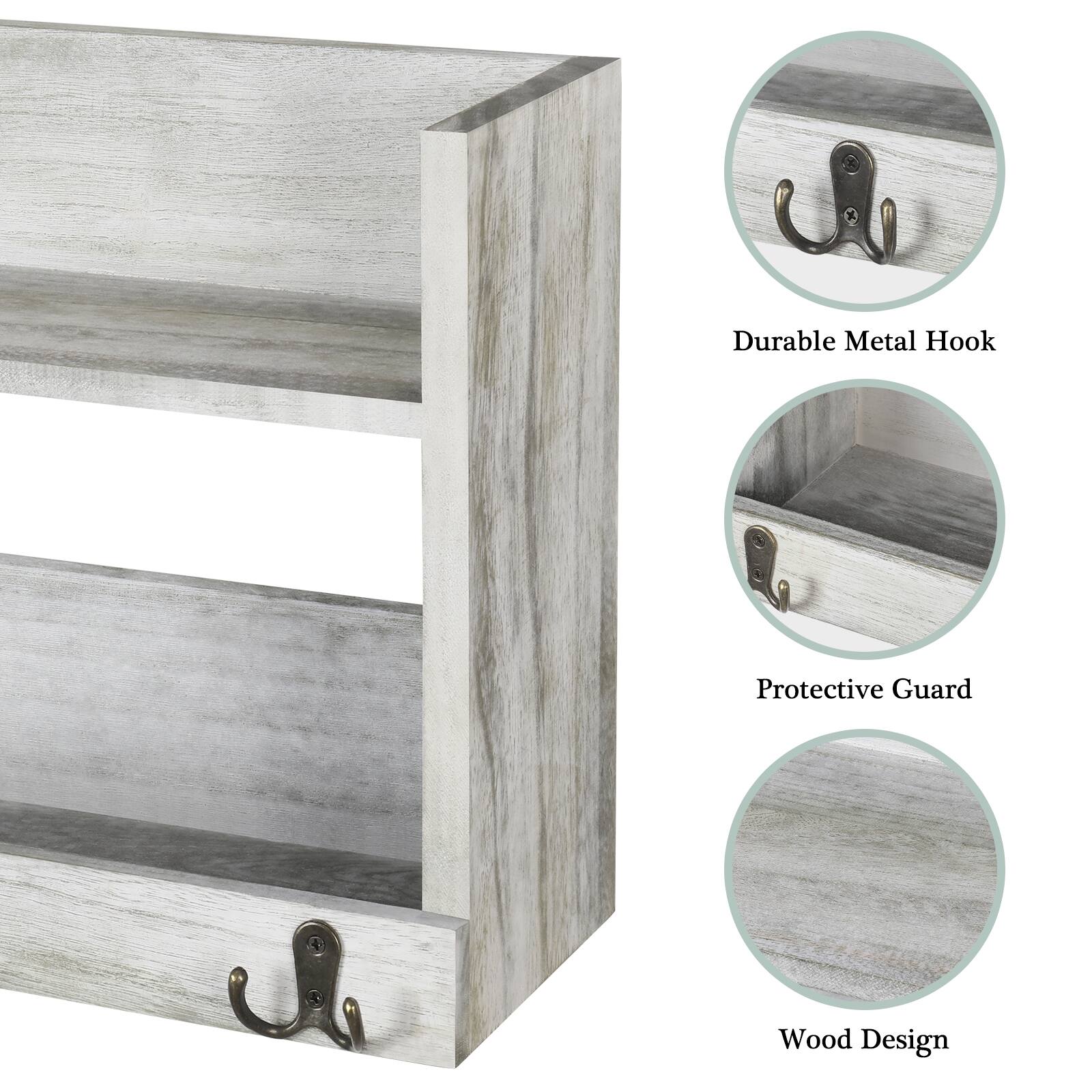 - Durable Metal Hook
- Protective Guard
- Wood Design