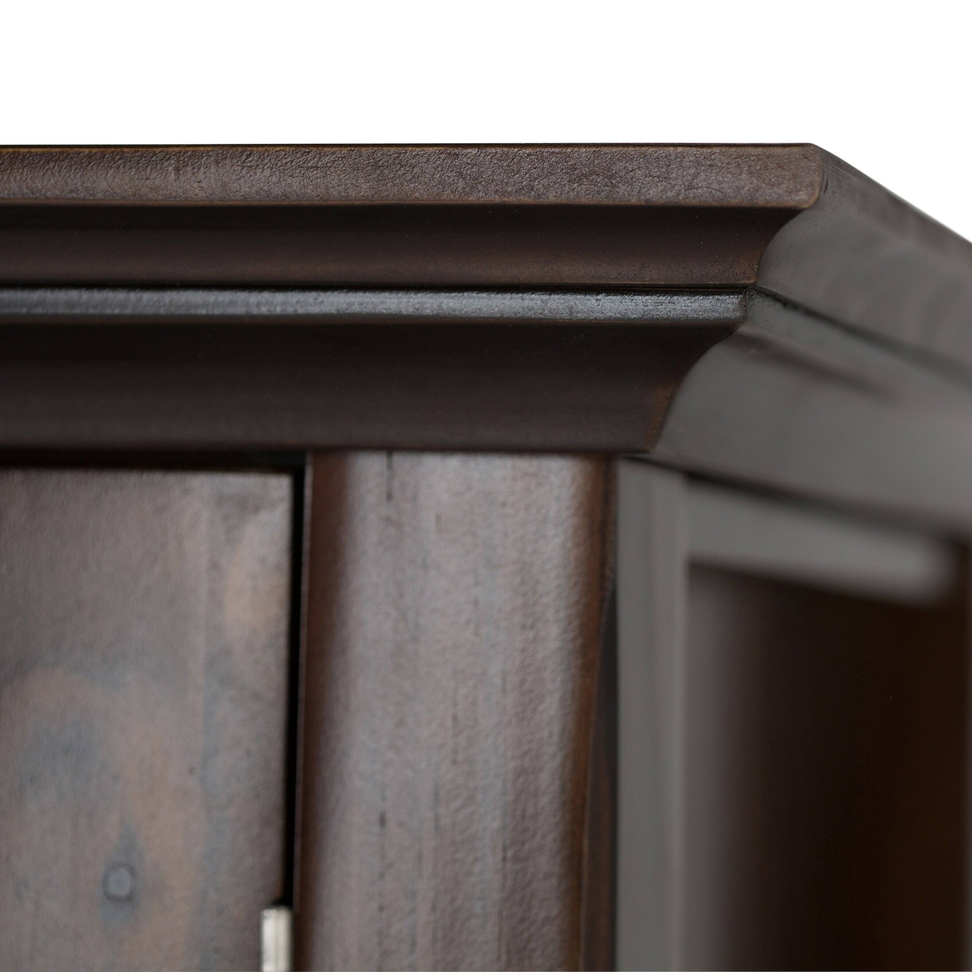 Alt View 6. Simpli Home - Acadian 60 inch TV Stand with 26 inch 5 Shelf Bookcases (Set of 3) - Brunette Brown.