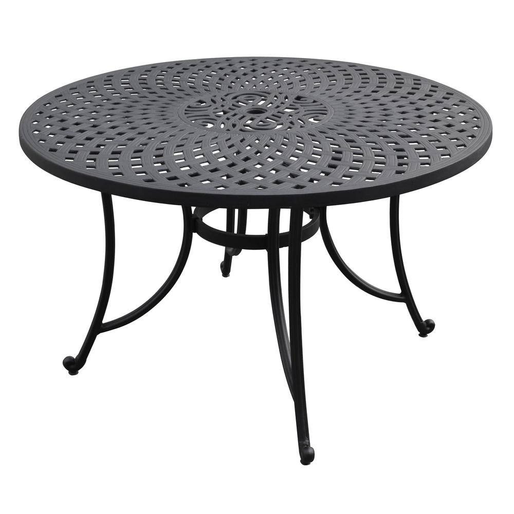 Crosley Furniture - Sedona 46" Cast Aluminum Round Outdoor Dining Table - Black