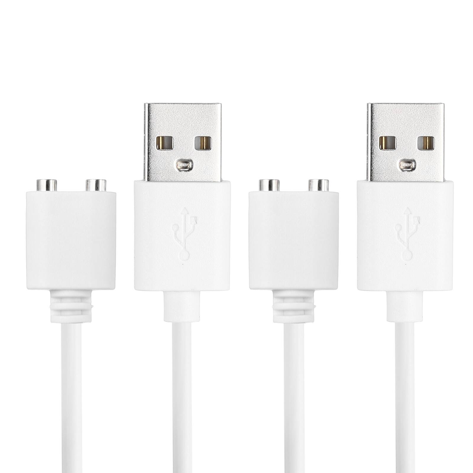 Front. Unique Bargains - Magnetic USB DC Charger Cable, 7mm, 2.6ft, USB, Single Polarity, 2pcs - for Rechargeable Toys & Toothbrush - White.