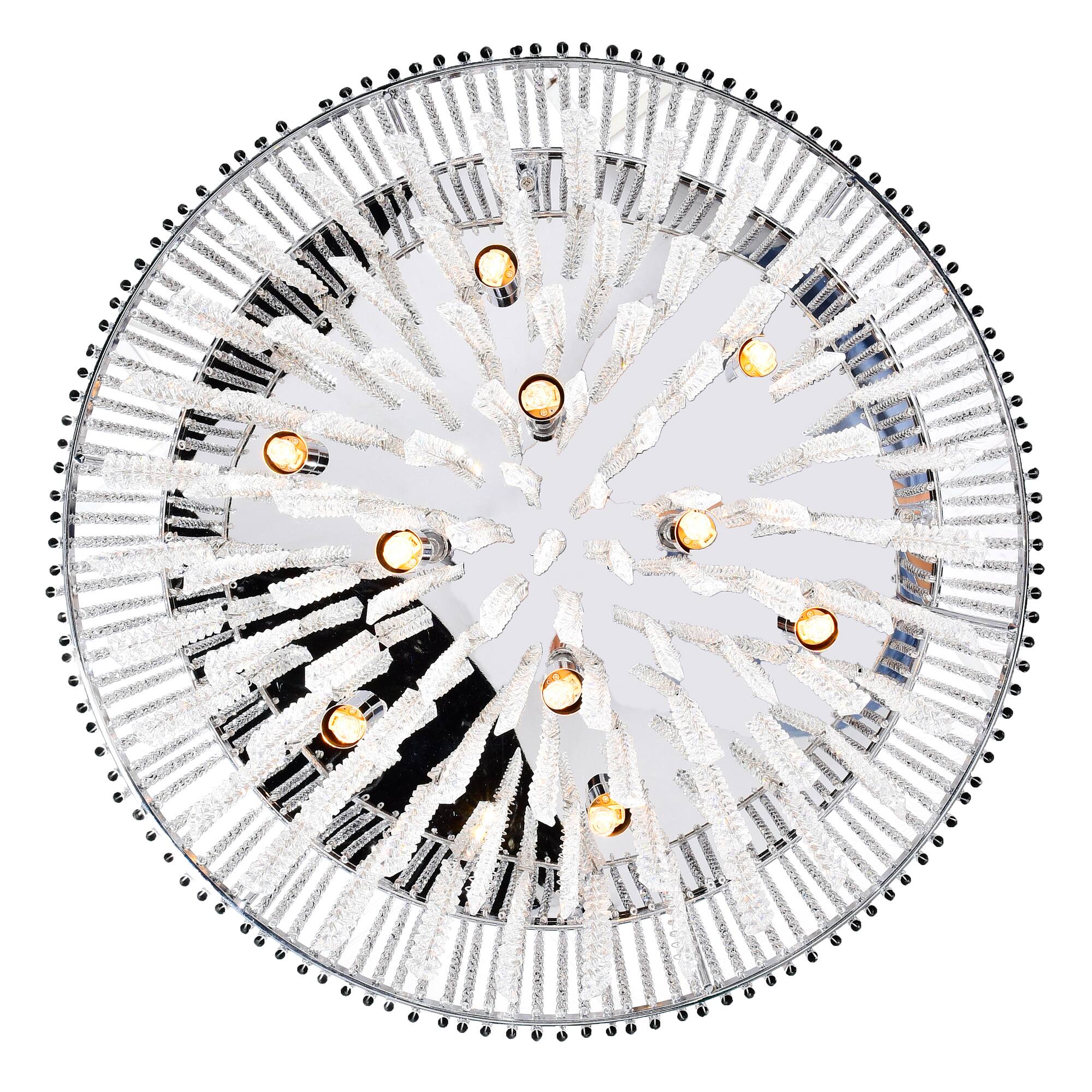 Back. CWI Lighting - Claire 10 Light Drum Shade Chandelier With Chrome Finish - Chrome.