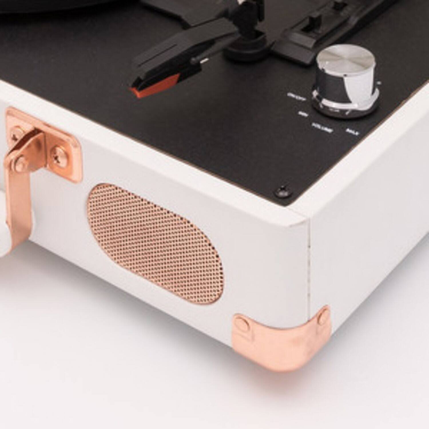 Alt View 2. PopMarket - GPO Retro GPOSOHOWH SOHO Portable Briefcase Turntable - White   - TURNTABLES - White.