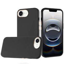 Kitcheniva - Soft Premium Slim Phone Case Chromed Buttons With Tempered Glass For iPhone 16e/17e - Black