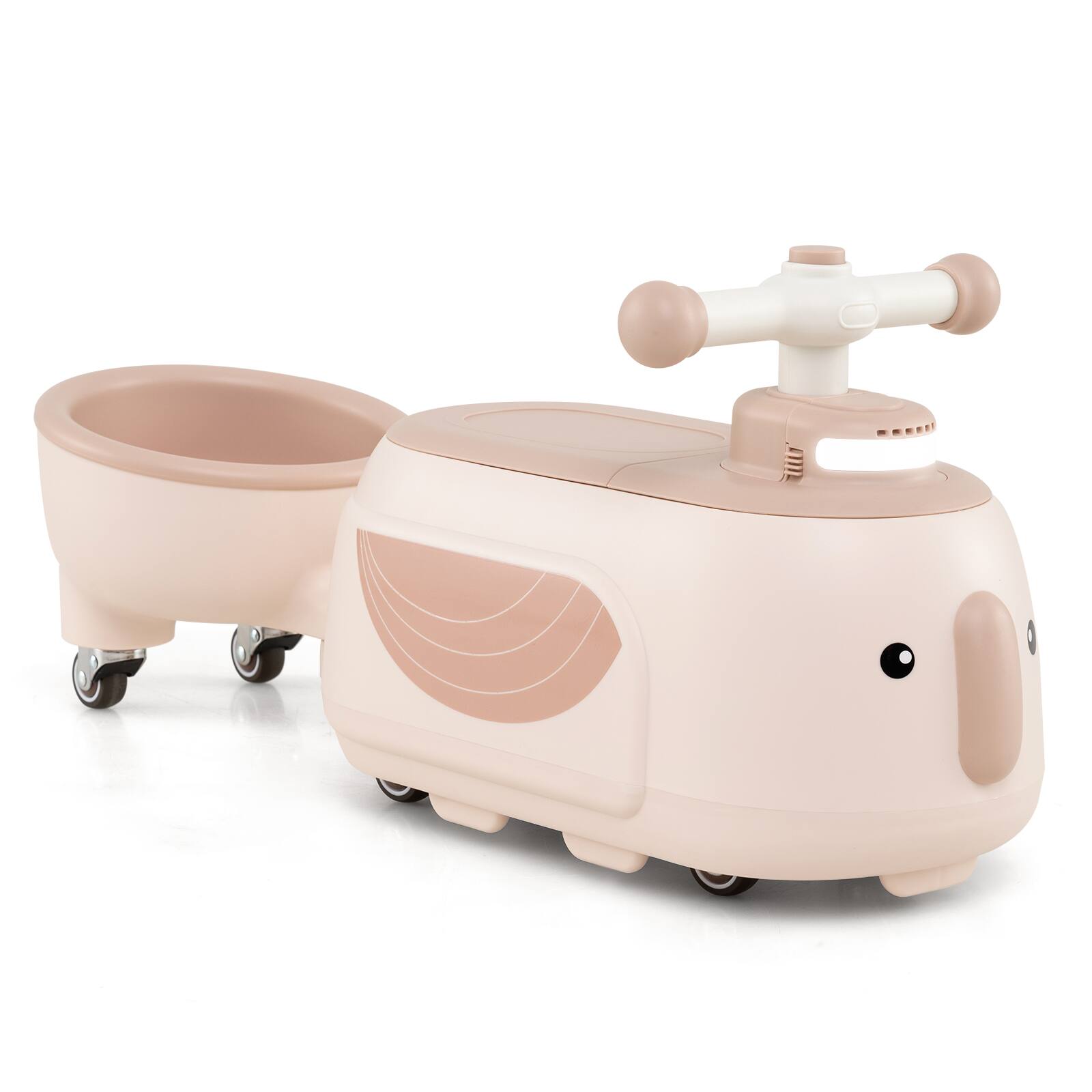 Alt View 9. Gymax - Gymax 2-in-1 Kids Ride on Toy Toddlers Sliding Car w/Detachable Trailer for Children Beige - Beige.