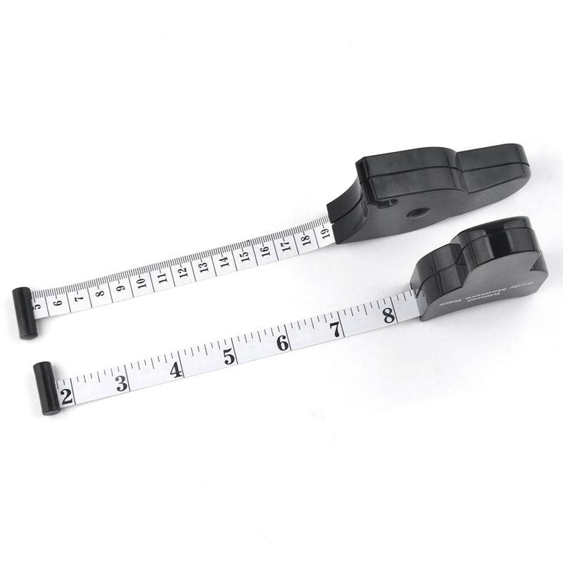 Back. HRM USA - Trimcal Body Measuring Tape – Retractable Body Tape Measure for Fitness, Weight Loss, Pregnancy & Muscle Tracking - black.