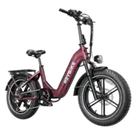 Heybike - Ranger S 750W - Foldable Step-Thru Fat-Tire Ebike 55mi Max Range 28mph Hydraulic Disc Brakes - UL Certified - Red - Front_Zoom