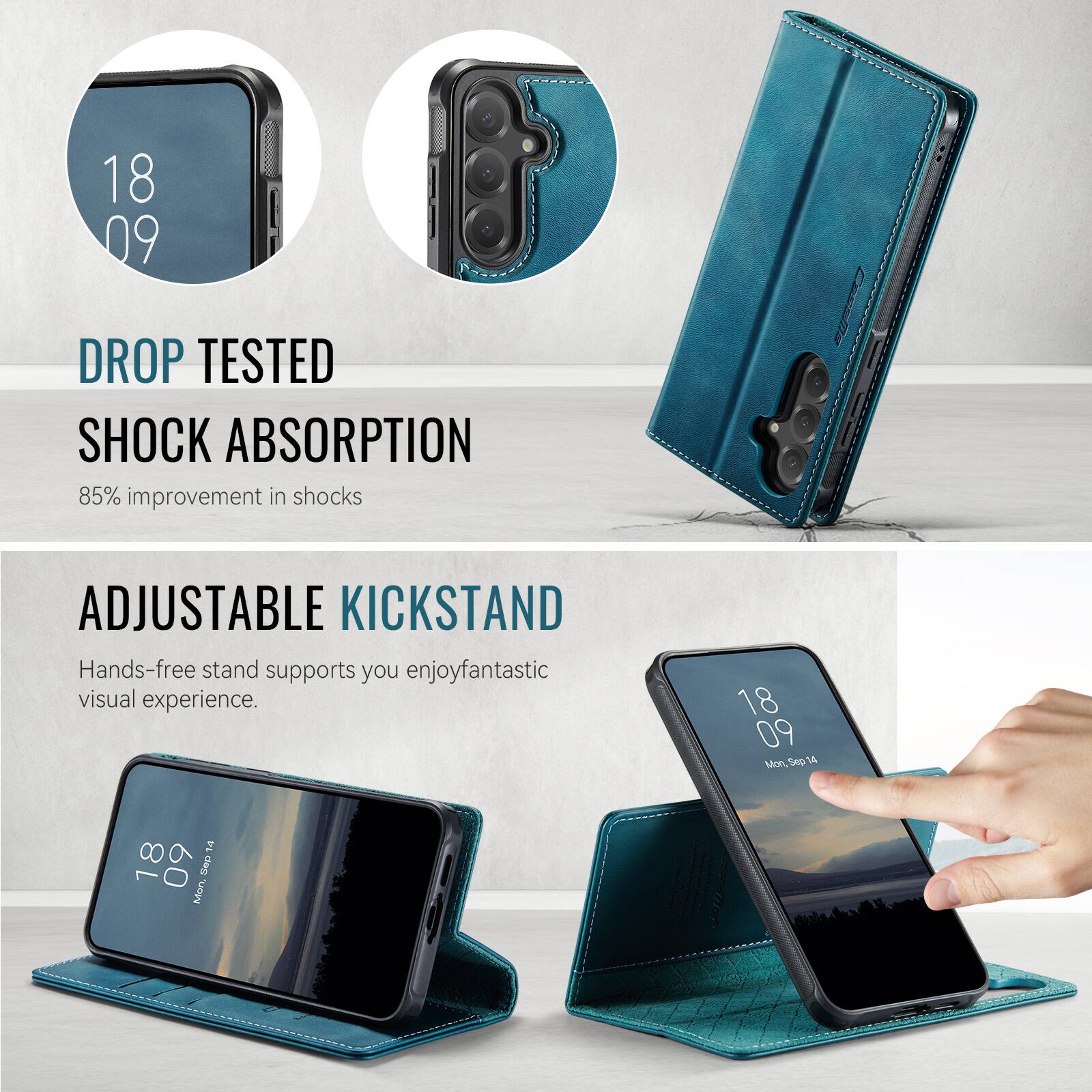 18 09

DROP TESTED SHOCK ABSORPTION
85% improvement in shocks

ADJUSTABLE KICKSTAND
Hands-free stand supports you enjoy fantastic visual experience.

18 09 Mon, Sep 14