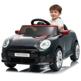 GARVEE - 12V BMW Mini Cooper Licensed Electric Ride-on Car for Kid, Powered by 4.5Ah Battery, Includes Positive Energy Charger - Black