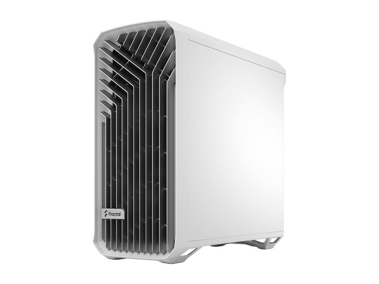 Alt View 5. Fractal Design - Fractal Design Torrent White E-ATX Tempered Glass Window High-Airflow Mid Tower Computer Case - White.