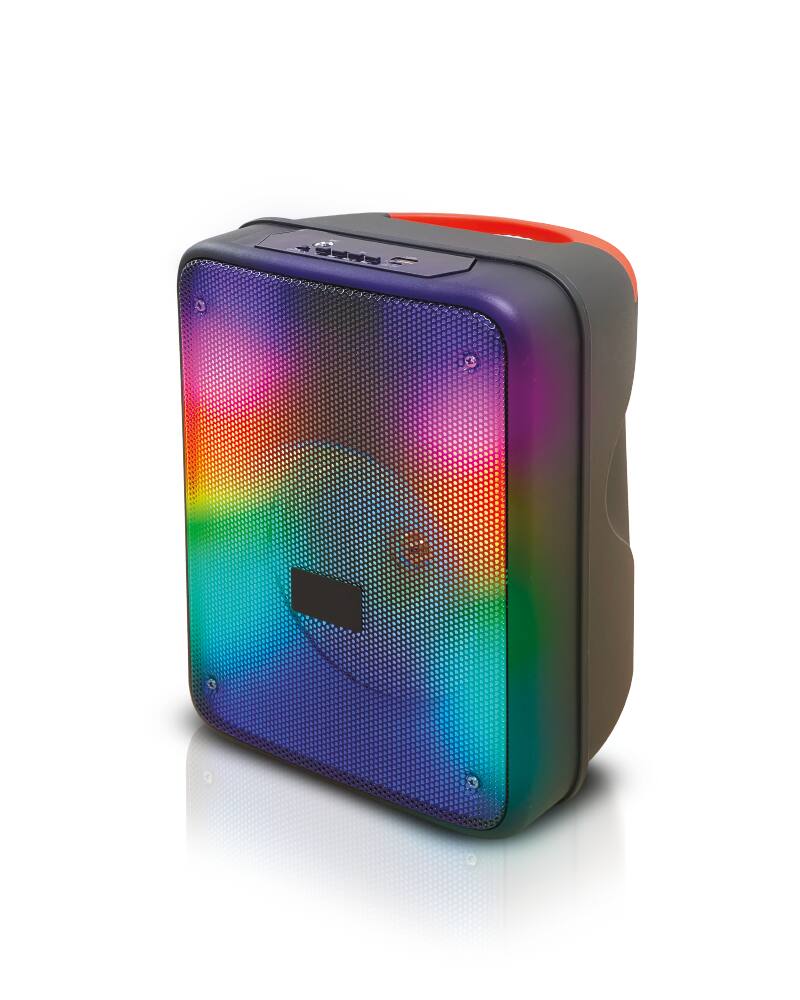 Left. TopTech - KL-7 NOVA BEAT Bluetooth Speaker, 6.5" Woofer, Flame Effects, Portable - Black.