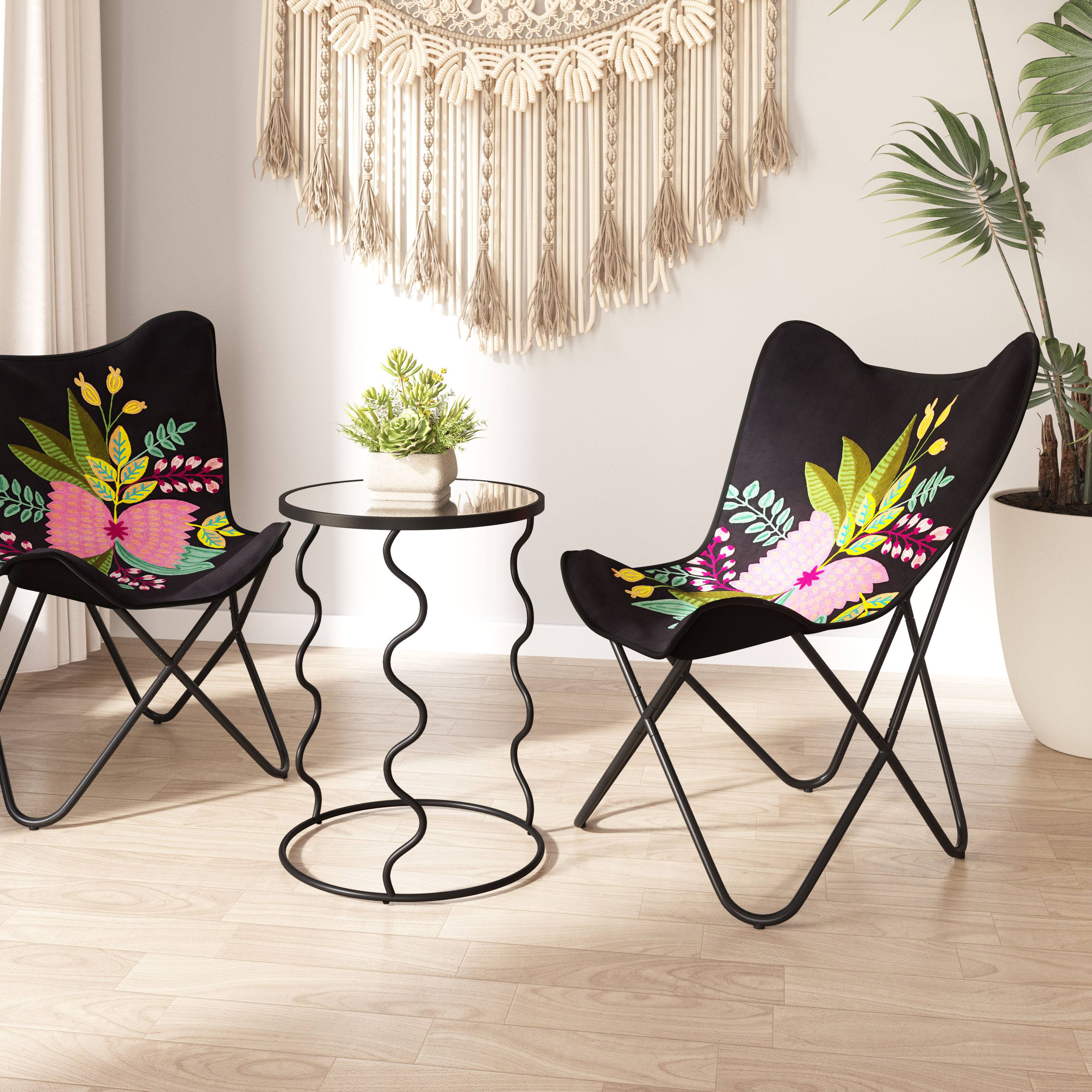 Angle. Hivvago - Bastia Side Table Black - Black.