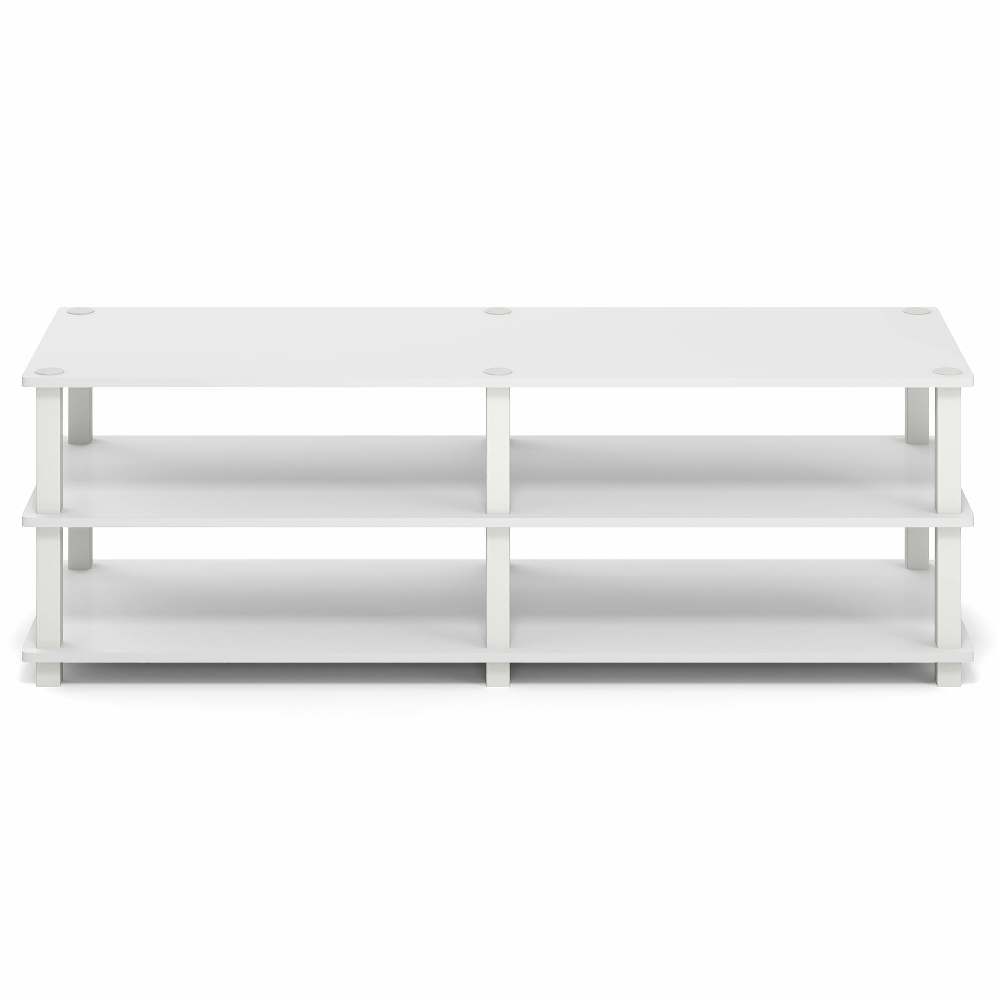 Alt View 6. Furinno - TURN-S-TUBE Toolless Assembly TV Stand, 3-Tier Open Frame Design Entertainment Center, TV Console for TV up to 46 Inch - White/White.