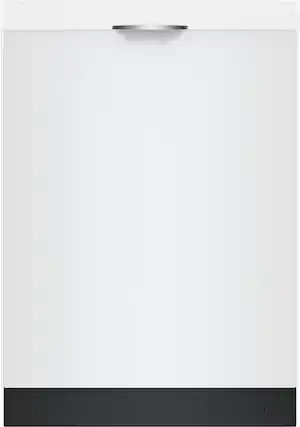 Front. Bosch - 300 Series 24" Top Control Smart Built-In Stainless Steel Tub Dishwasher with 3rd Rack, 46 dBA - White.