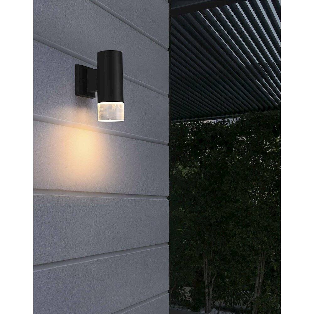 Alt View 4. Elegant Lighting - Jase 5 Inch Outdoor Wall Sconce In Black - Black.