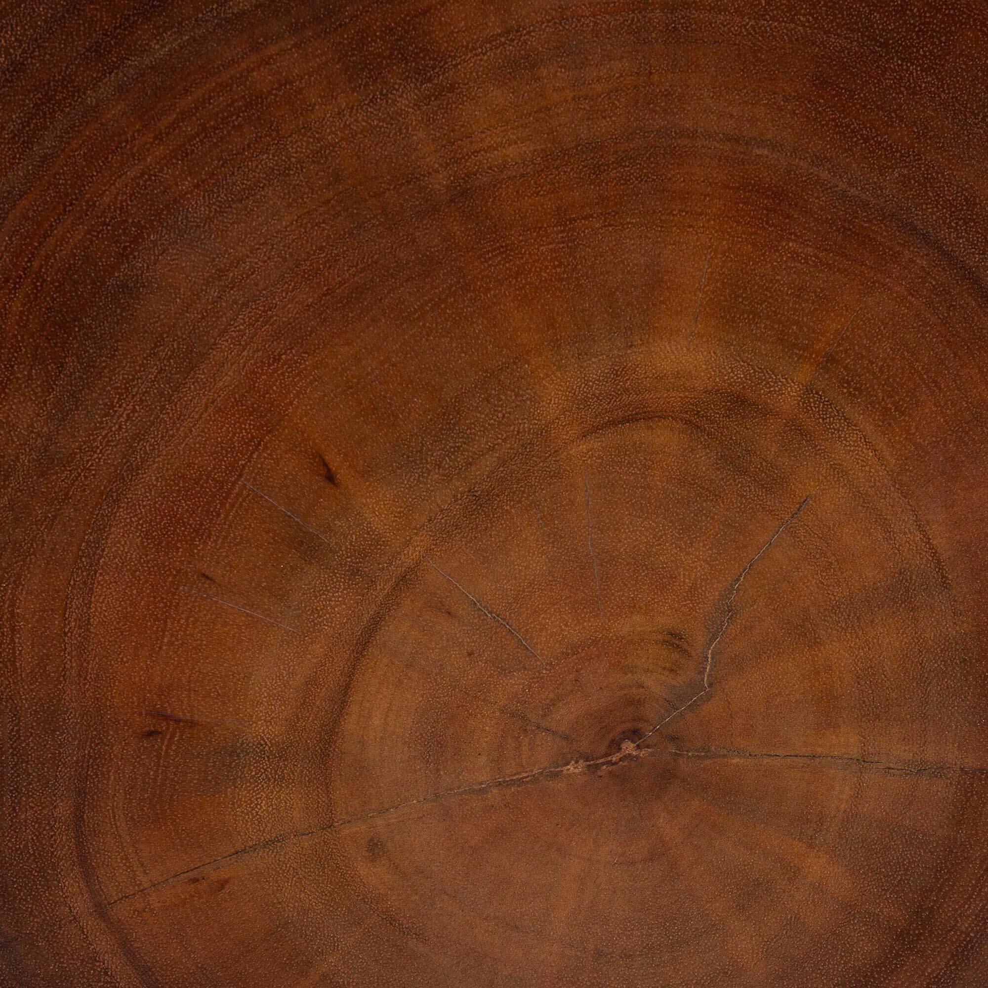 Alt View 1. bali & pari - Rapha Suar Wood Accent Table - Hand-Carved Sculptural Pedestal Stand with Twist Design, Modern Boho Side Table - Natural Brown.