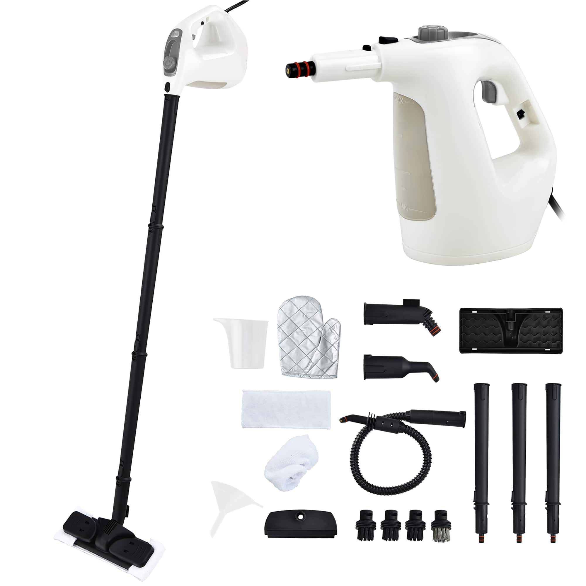 Front. Costway - Costway 1400W Multipurpose Pressurized Steam Cleaner Mop W/ 17 Pieces Accessories - Gray.