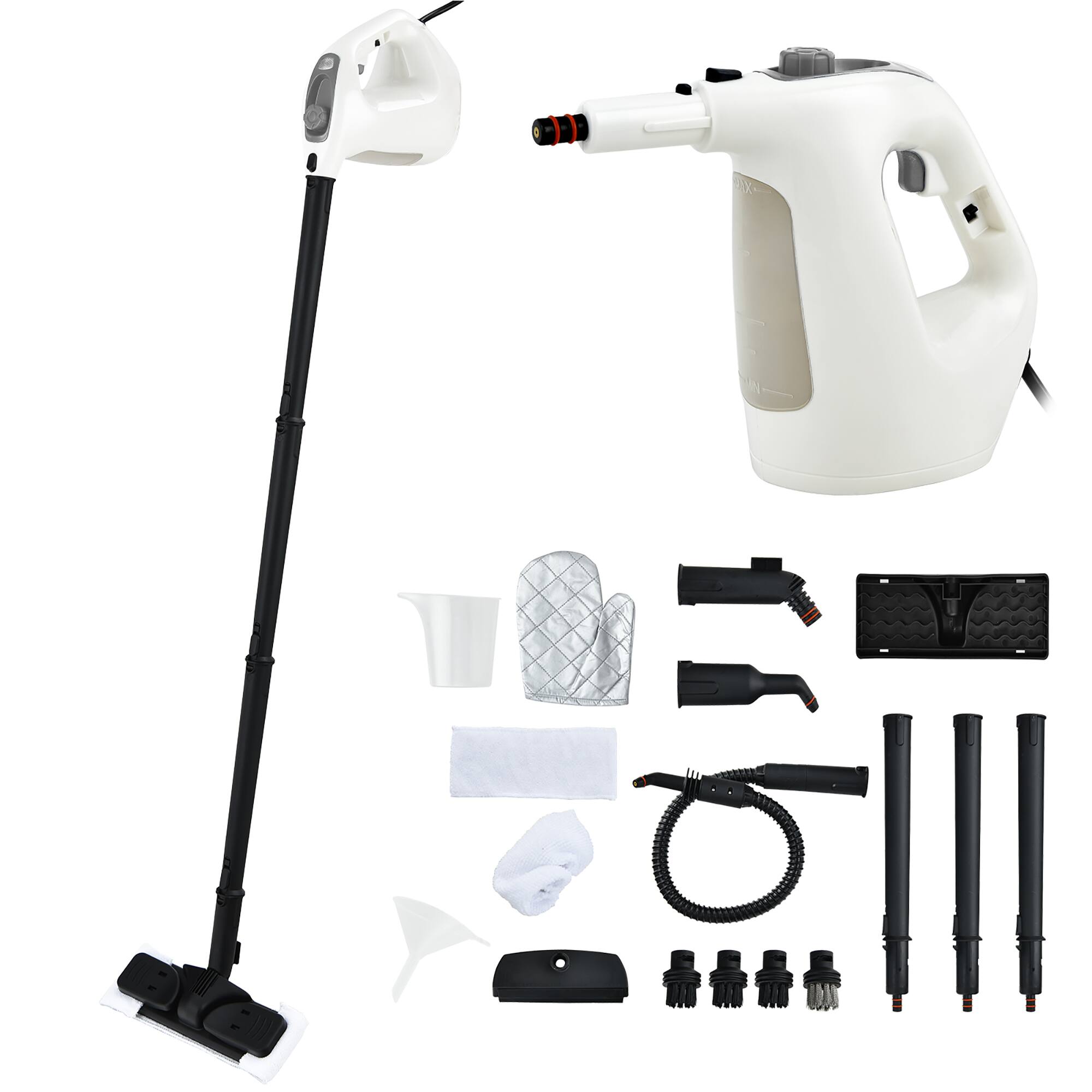 Front. Costway - Costway 1400W Multipurpose Pressurized Steam Cleaner Mop W/ 17 Pieces Accessories - Gray.