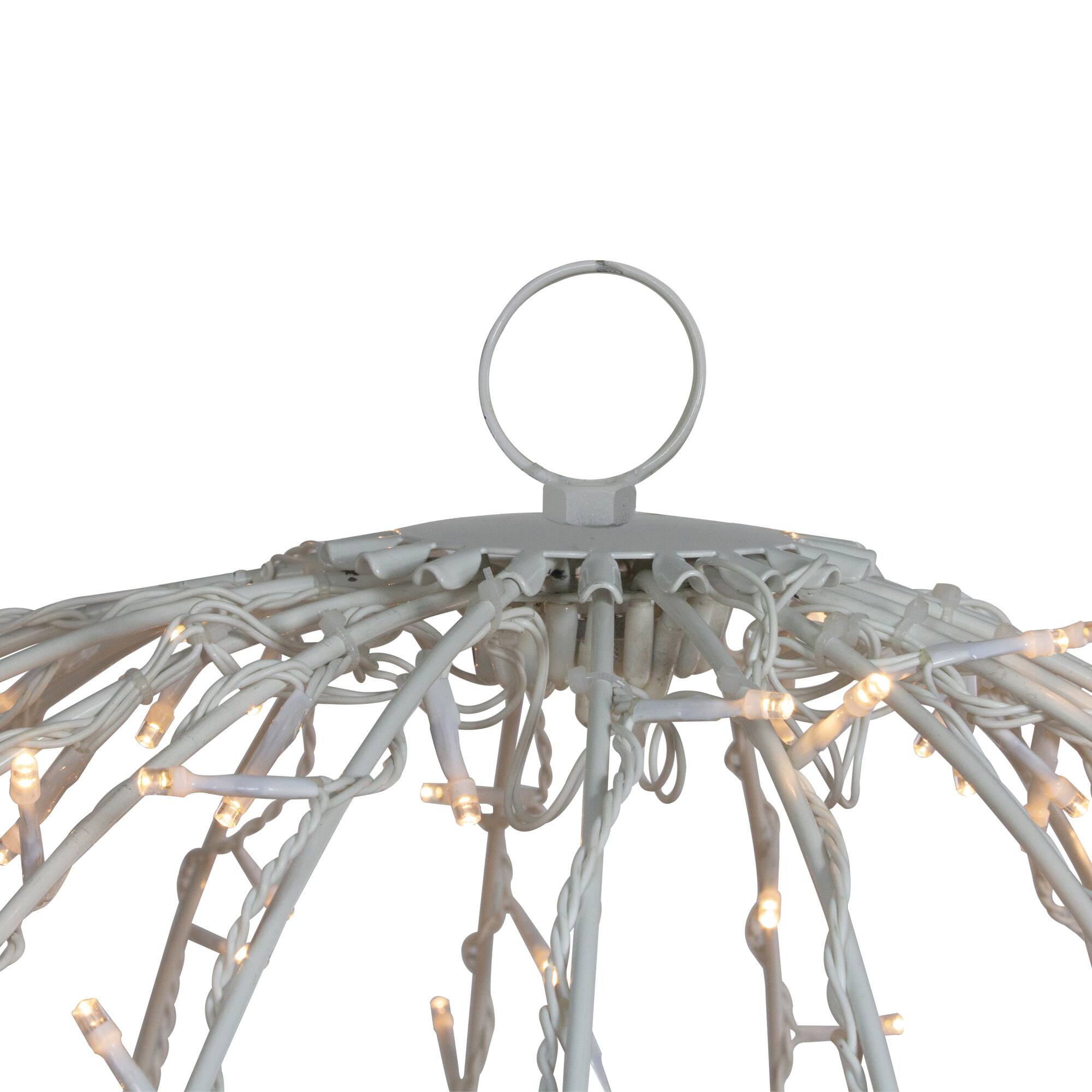 Alt View 3. Northlight - LED Lighted 3D Hanging Sphere Christmas Decoration – Warm White - 23" - White.