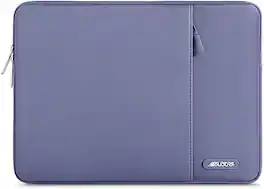mosiso - 15-16 Inch Laptop Sleeve with Pocket, Polyester Vertical Case for MacBook Pro 16 M5 M4 M3 M2 M1,HP Acer Dell Lenovo ASUS - Lavender Gray