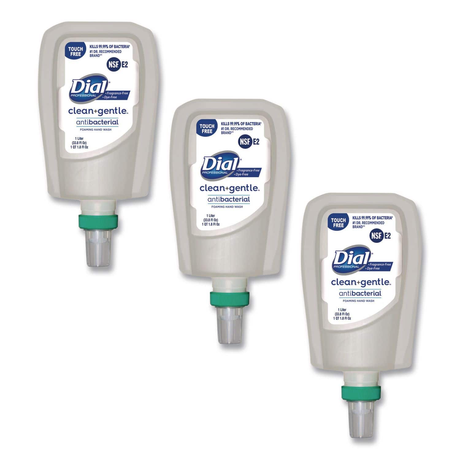 Henkel - Clean+Gentle Antibacterial Foaming Hand Wash Refill for FIT Touch Free Dispenser, Fragrance-Free, 1 L, 3per Carton