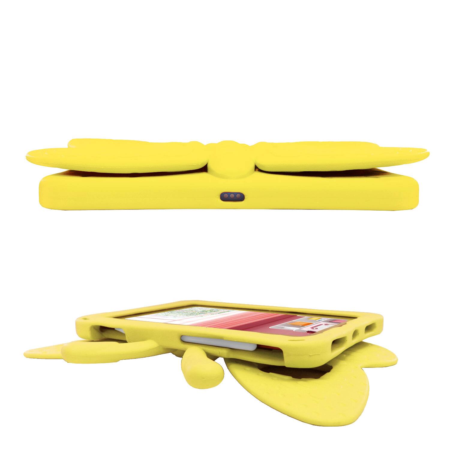 Alt View 3. Dteck - For Universal 8-inch Tablet Kid Case Butterfly Kickstand Light EVA Full Body Drop Protective Cover - Yellow.
