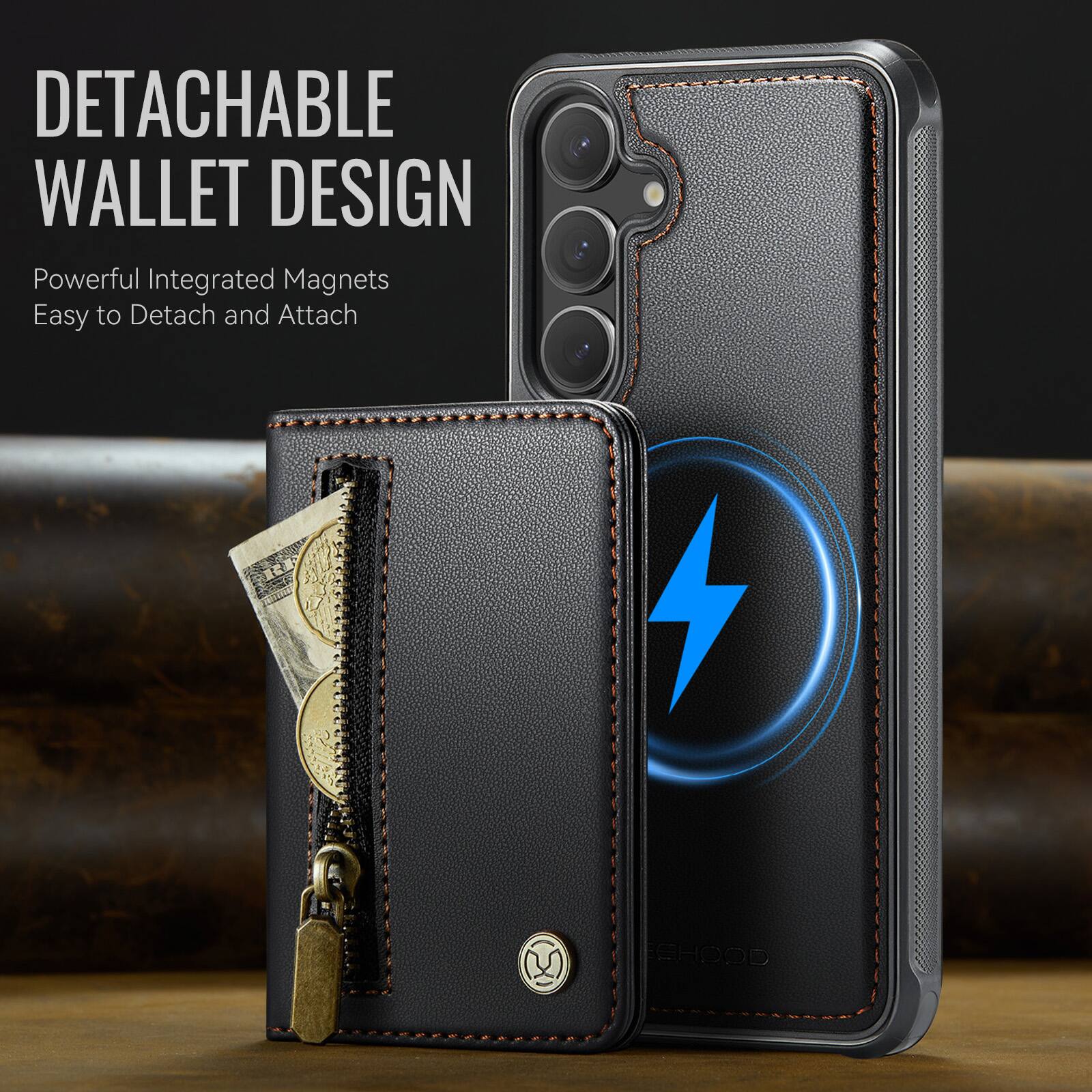 DETACHABLE WALLET DESIGN  
Powerful Integrated Magnets  
Easy to Detach and Attach