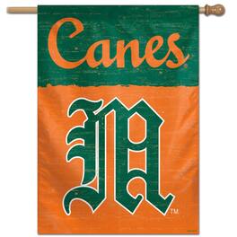 WinCraft - Miami Hurricanes 28" x 40" College Vault Single-Sided House Banner - Multicolor