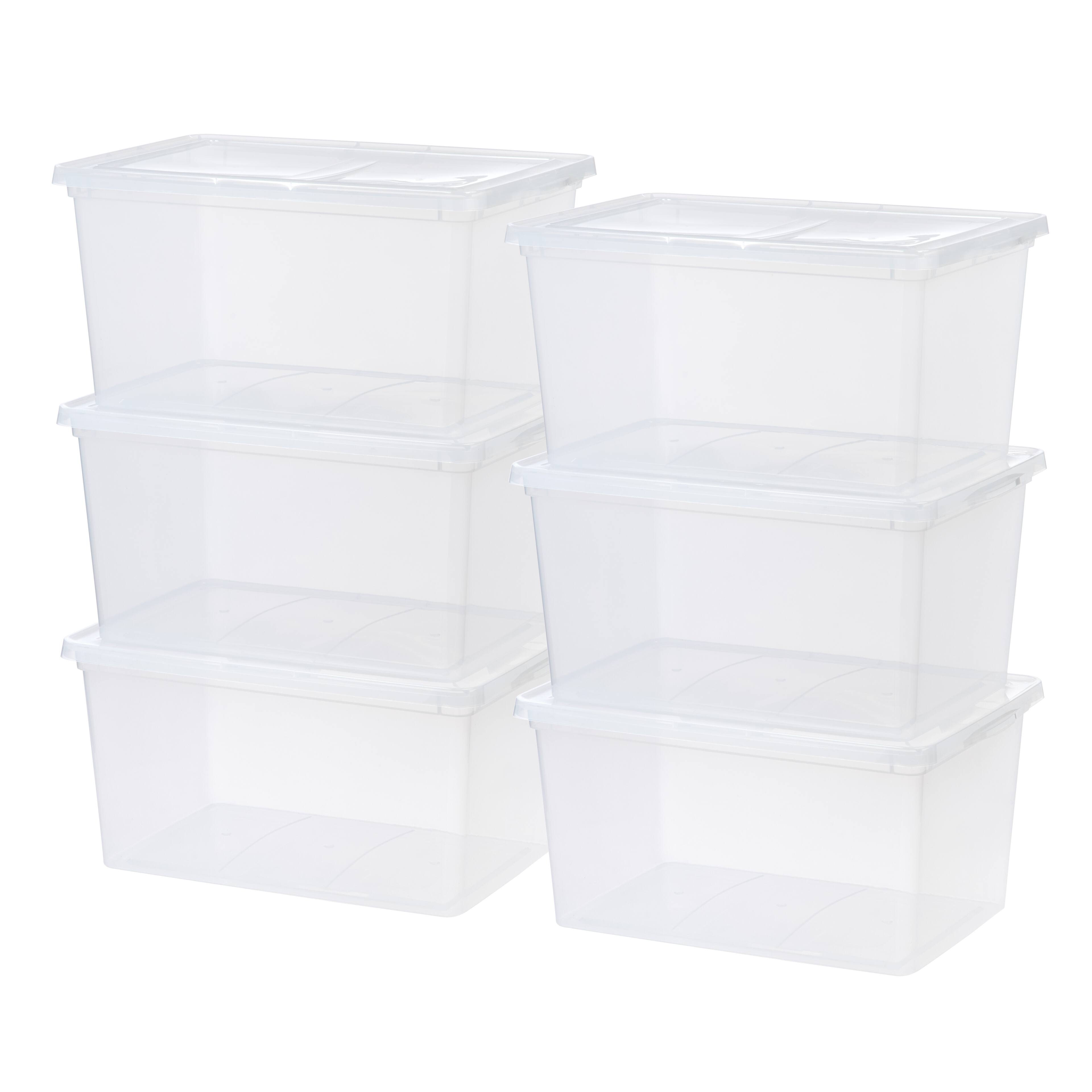 IRIS USA Plastic Storage Bin Tote Organizing Container with Latching ...