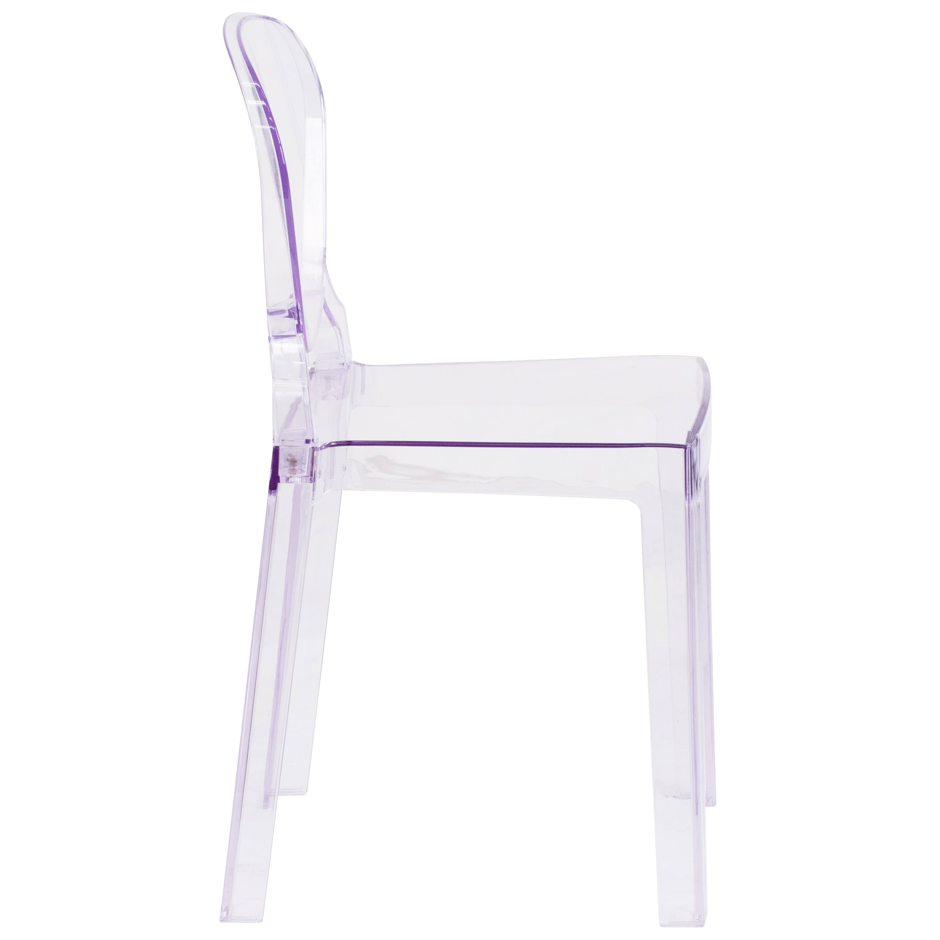 Alt View 4. Emma + Oliver - Ghost Chair with Tear Back - Transparent Crystal.