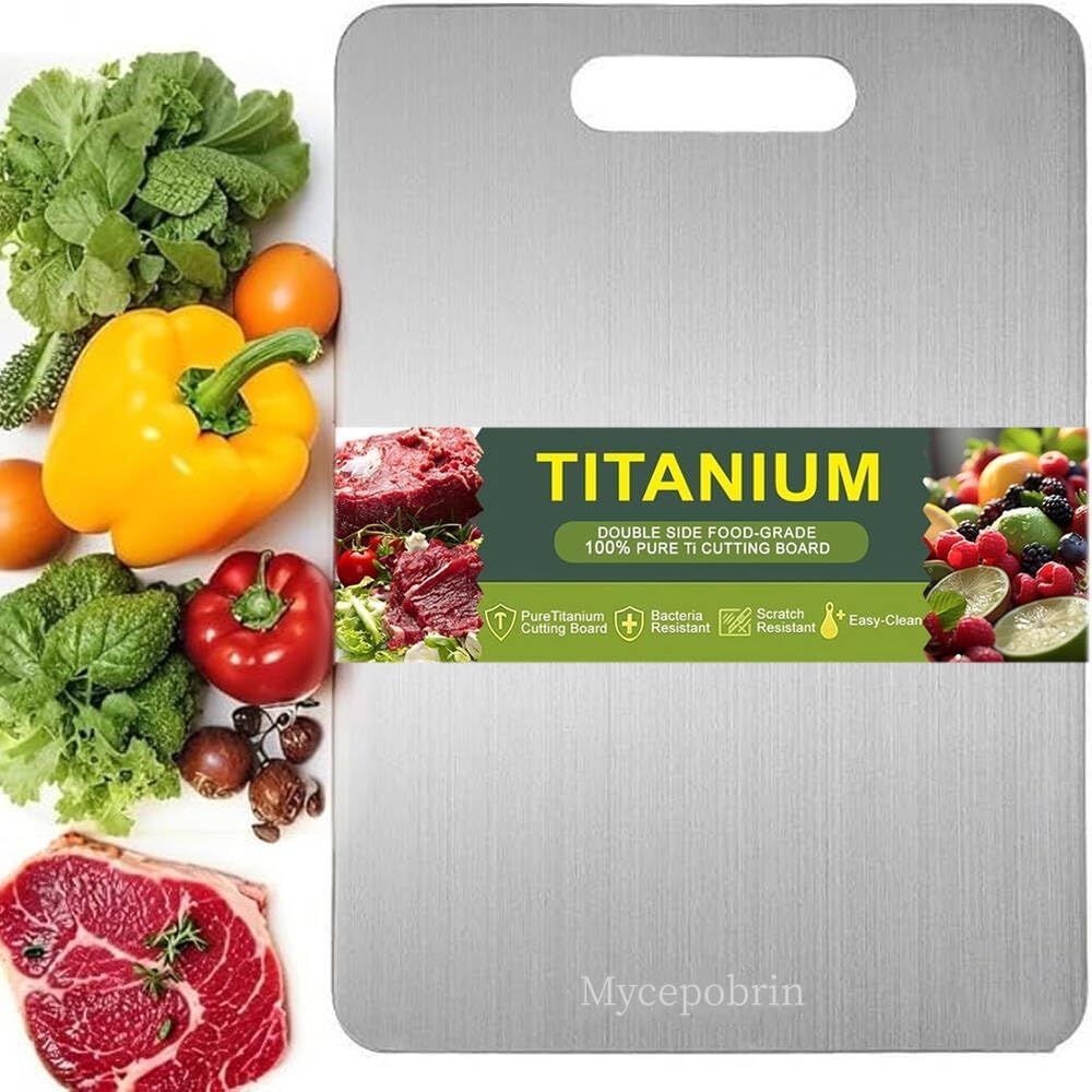 PARKER SLATER - Titanium Cutting Board XXL – Pure, Double-Sided, Non-Toxic, 18x12