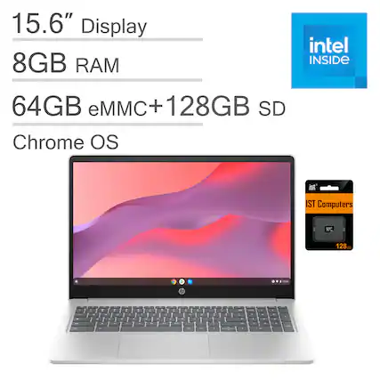 15.6" Display
8GB RAM
64GB eMMC + 128GB SD
Chrome OS
Intel Inside
IST Computers