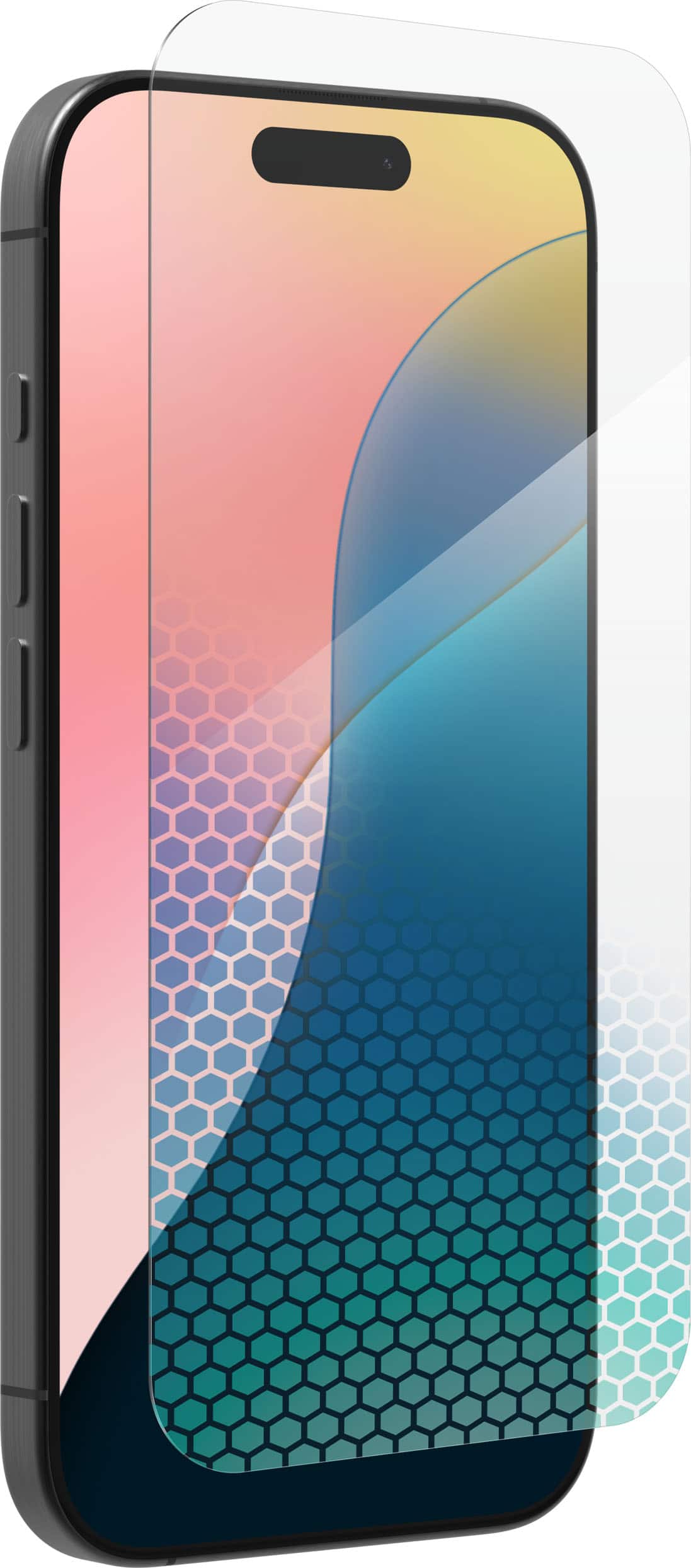 Angle. ZAGG - Glass XTR4 Advanced Edge-to-Edge Screen Protector for Apple iPhone 16 Pro - Clear.